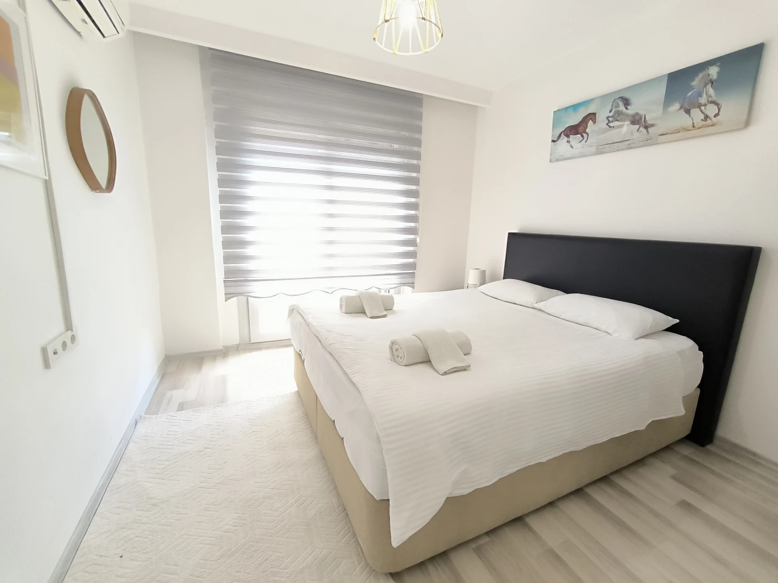 Kuşadası Lavender Residence A6 bedroom with modern interior view