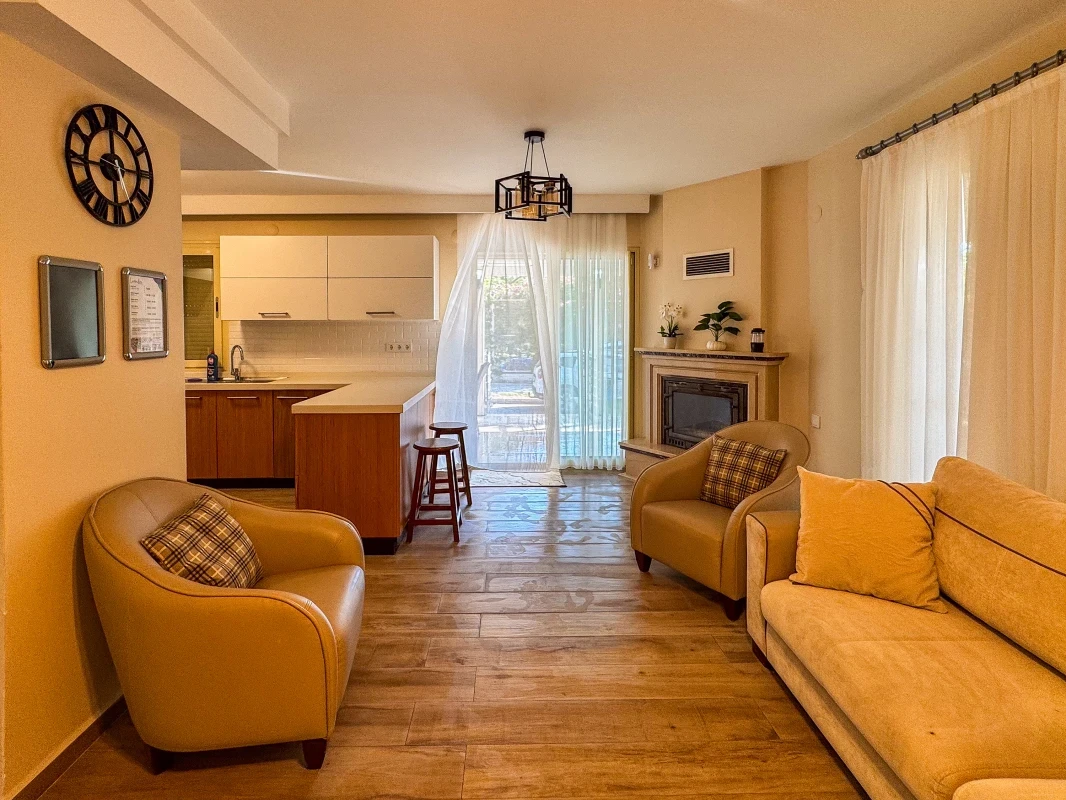 Villa Kumsal living area: comfortable seating and home-like space