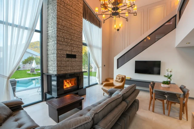 Valley villas fireplace